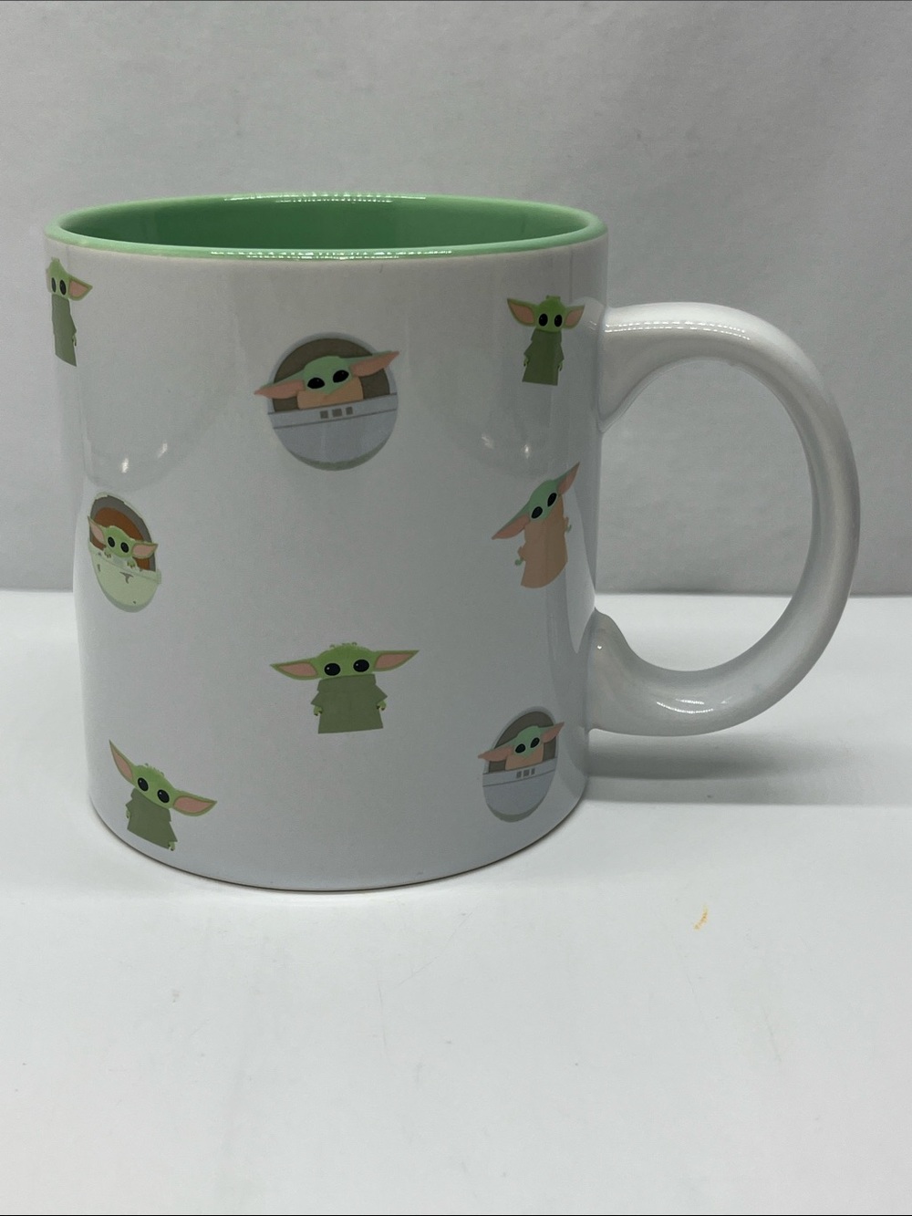 Star Wars Baby Yoda Ceramic Mug - White with Green Interior